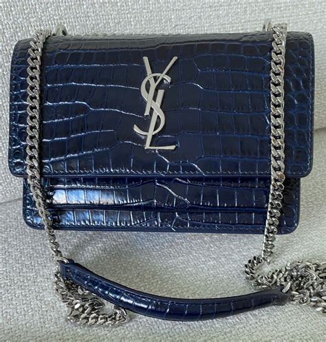 authentic ysl sunset|ysl sunset bag crocodile.